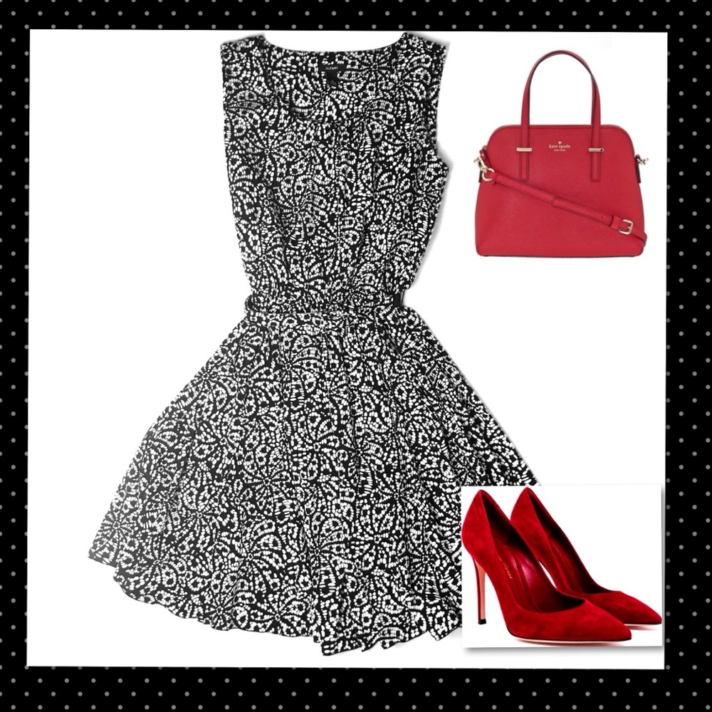 Alfani Black and White A-line dress